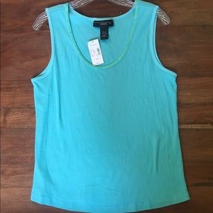 Sequin Trim Aqua Blue Tank